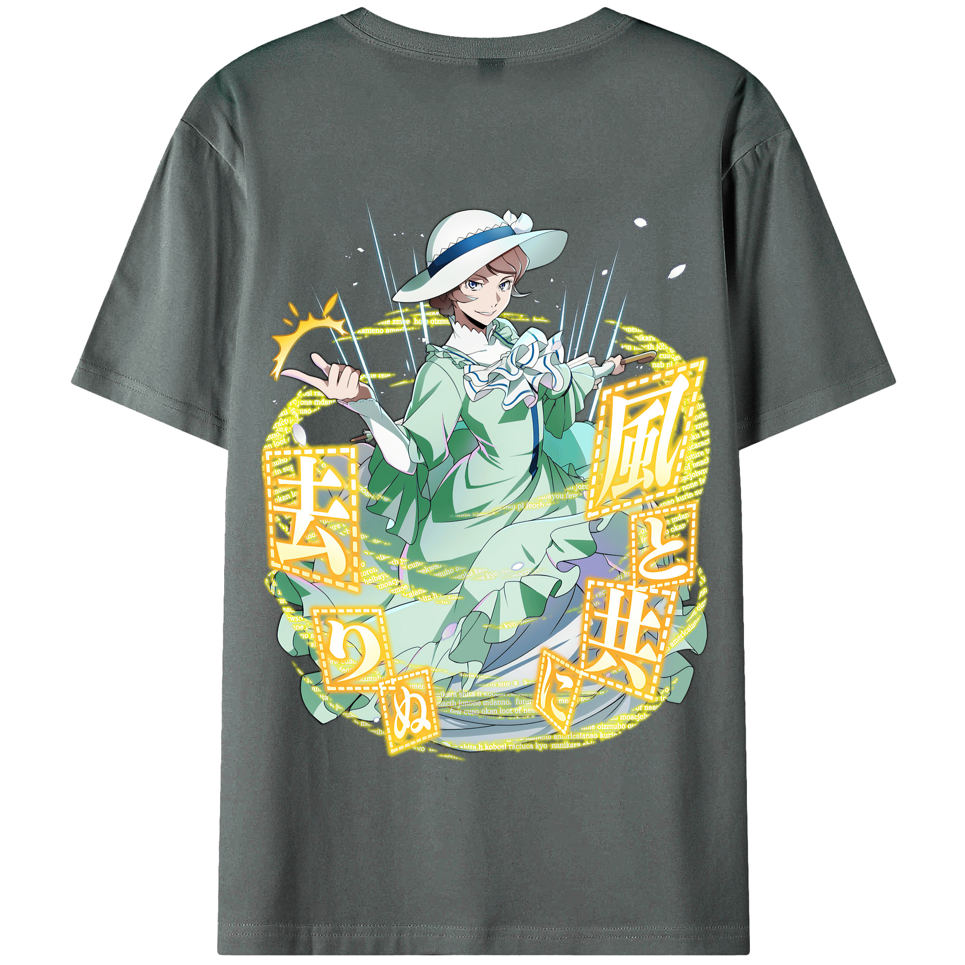 （画像用） 文豪ストレイドッグス Bungo Stray Dogs 綿100％半袖Tシャツ（背面プリント）